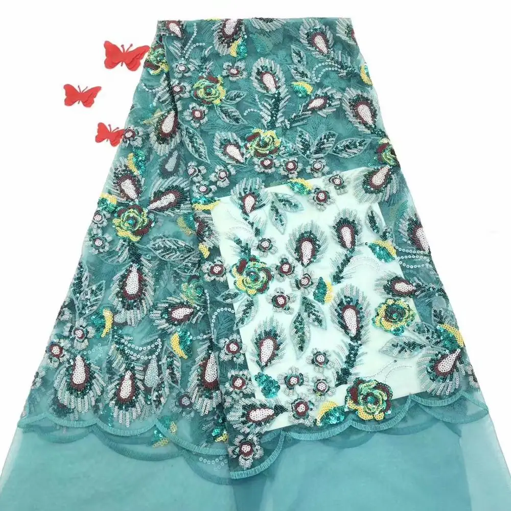 Высококачественная блестящая французская кружевная ткань для свадьбы последняя