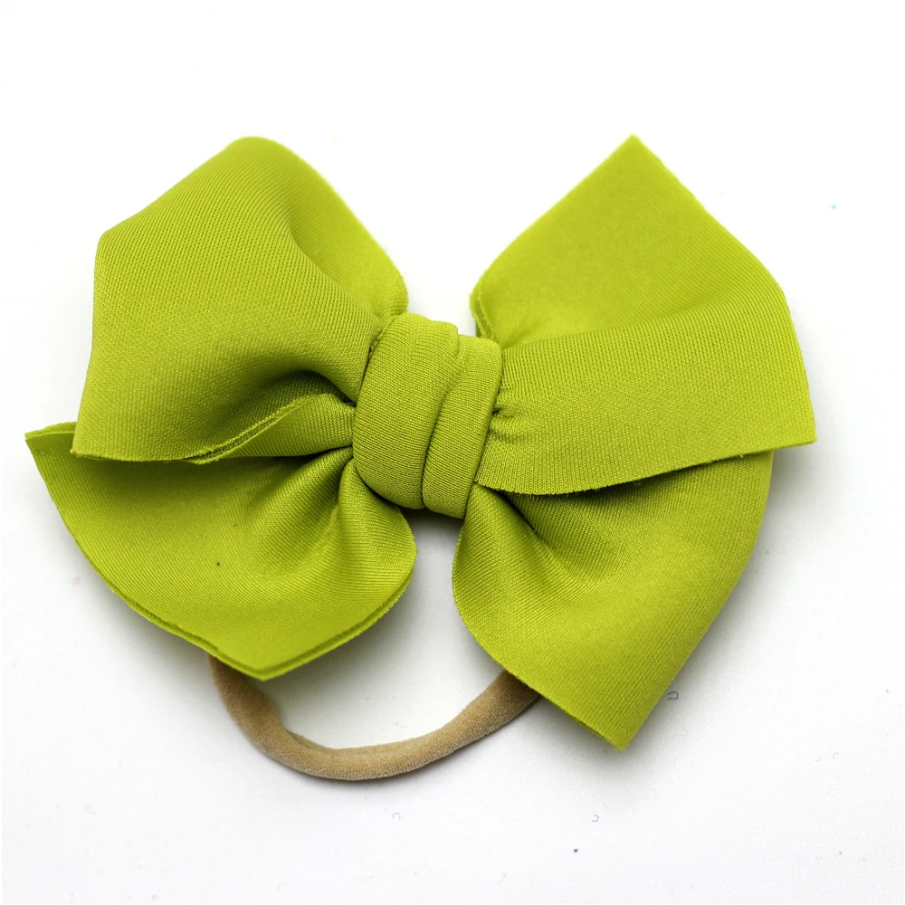 Нейлоновая повязка на голову с большим бантом для маленьких девочек Детские