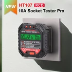 Тестер розетки er Pro, профессиональный детектор напряжения, вилка европейского и британского стандарта, RCD 30 мА, проверка нулевой линии заземления HT107
