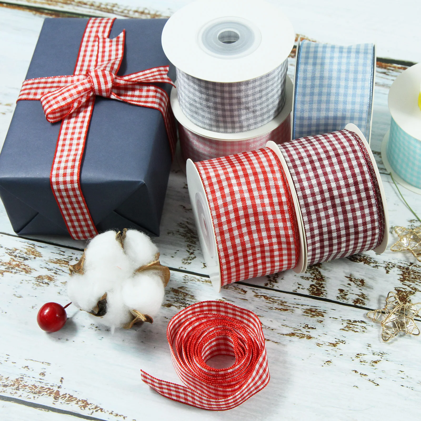 10yards/lot 9/25/38mm Scottish Plaid Gingham Check Tartan Ribbon for DIY Home Decoration Gift Wrapping Christmas | Дом и сад