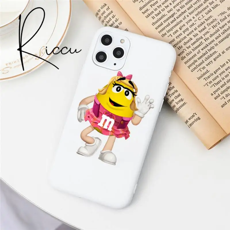 

color lovely M&Ms Chocolate Phone Case for iphone 12 pro max mini 11 pro XS MAX 8 7 6 6S Plus X 5S SE 2020 XR Candy white Cases