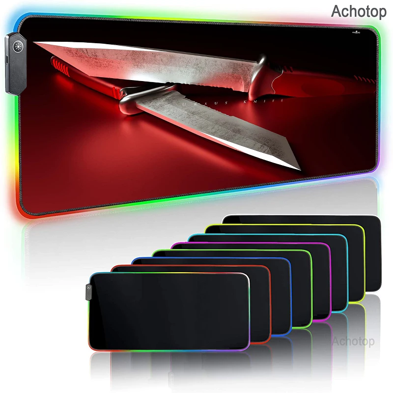 Игровой коврик AWP RGB для мыши большой цветной светящийся Настольный с