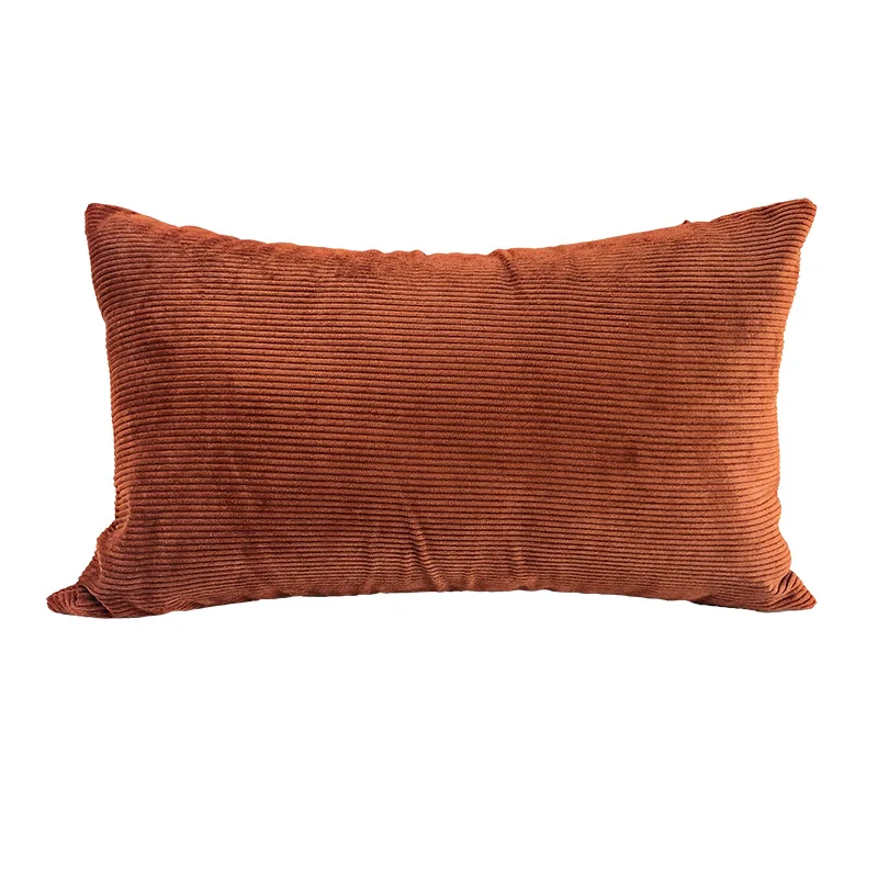

Corduroy throw pillowcase lumbar pillow cover wasit cushion cover pink/orange