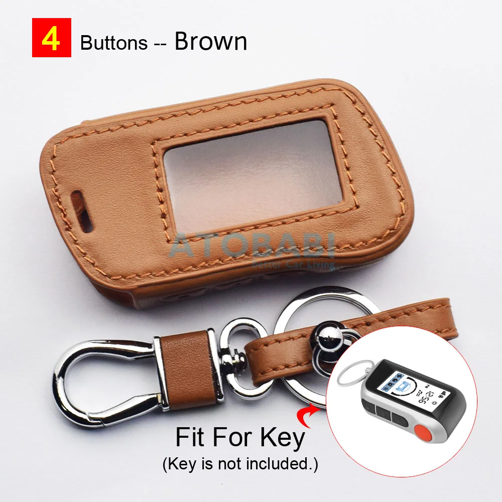 

Кожаный чехол для автомобильного ключа для Starline A93 A63 A36 A39 A66 A96 двусторонняя автомобильная сигнализация ЖК-брелок с дистанционным управлением, чехол для защиты кожи