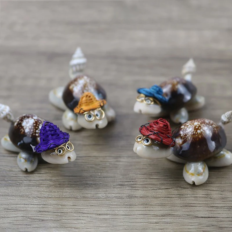 

2Pcs Cartoon Little Turtle Sea Shells Art Craft Kawaii Natural Small Tortoise Model Home Fish Tank Ornaments Decor Random
