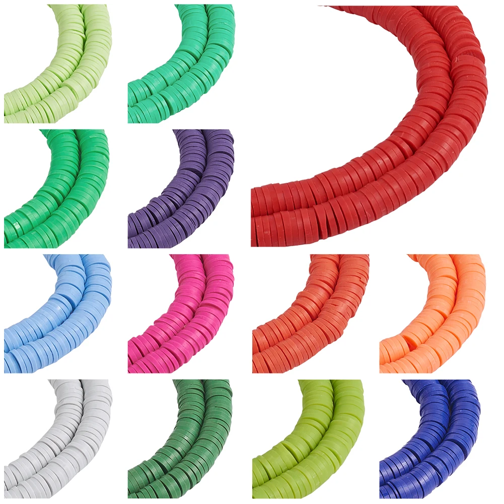 

Pandahall 8mm Polymer Clay Heishi Beads Flat Round Chips Disk Loose Handmade Beads For DIY Jewelry Making Bracelets