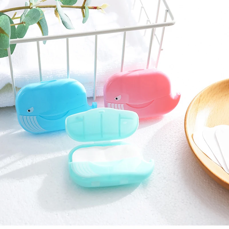 

50PCS Disposable Soap Paper Clean Slice Foaming Box Mini Paper Soap For Outdoor Travel Use