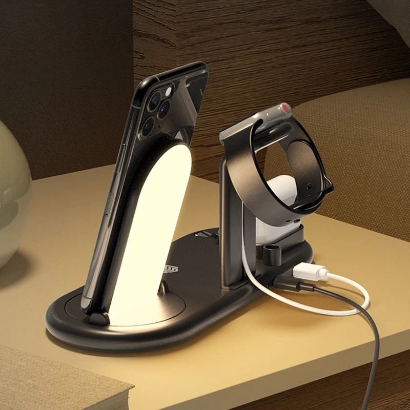 7-in-1Wireless мобильный телефон зарядное устройство Тип C освещение док-станция для