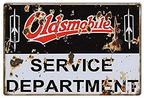 

Weytff Custom Metal Signs Oldsmobile Service Department 8x12 inch Aged Garage Art Sign