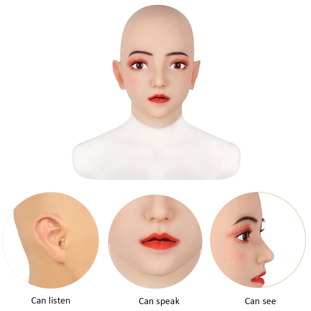 Мягкая силиконовая Реалистичная женская маска Emily для макияжа ручной работы