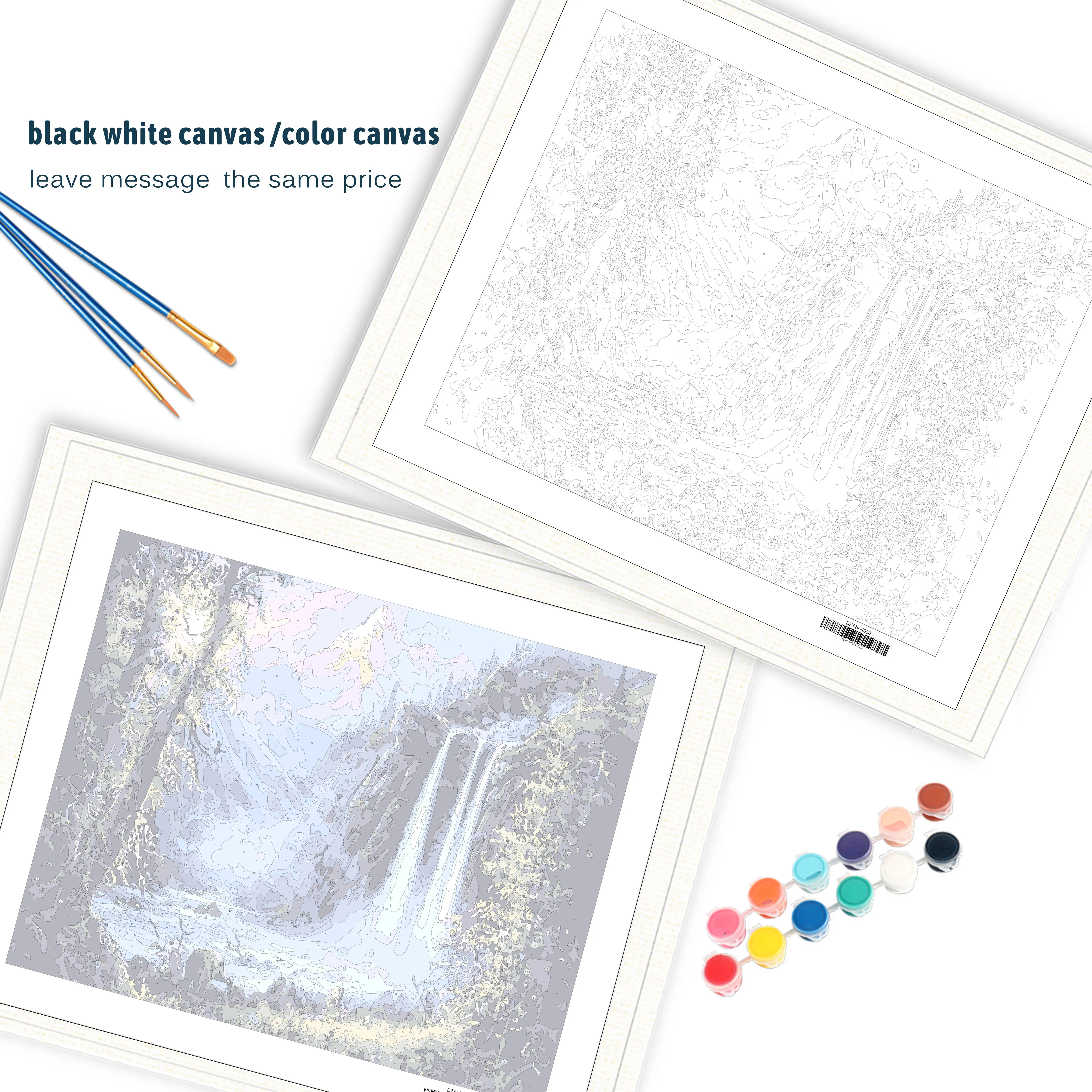 Без рамки водопад пейзаж своими руками искусственная Акриловая Краска