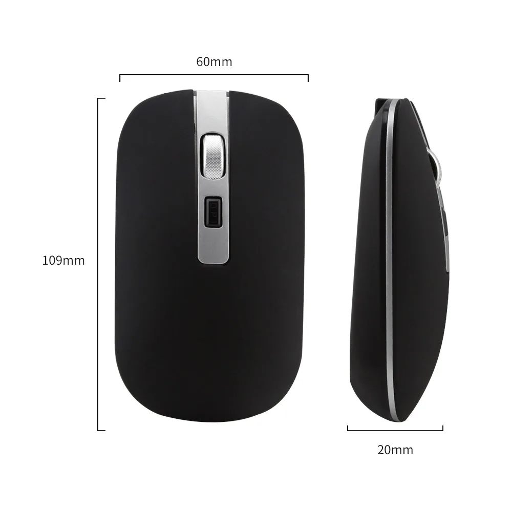 Ультра тонкая Bluetooth мышь USB 2 4G беспроводная 1600DPI оптическая эргономичная