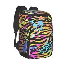 Large Cooler Bag Thermo Lunch Picnic Box Neon Animal Skin Mix Insulated Backpack Ice Pack Fresh Carrier Thermal Shoulder Bag
