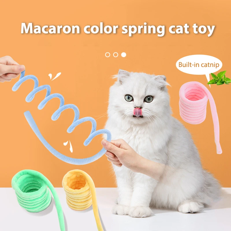 

Pet Supplies Cat Toys Plush Spring-shaped Soft Short Plush Toys Cat Mint Toy Catnip Pet Kitten Teeth Grinding Claws Thumb Bite