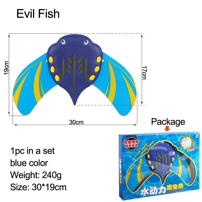 Evil Fish Детский плавательный бассейн, игрушка для погружения, игрушка для погружения, для погружения, для обучения, для плавания, для тренировок, аксессуар для детей, бассейн, забавная игрушка для игры в бассейн, B41004 - Цвет: Evil Fish