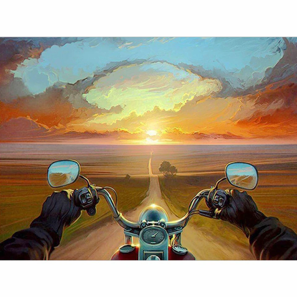 

New 5D DIY Full Square Circle Diamond Embroidery "Bike"Diamond Painting Cross stitch Home Decoration Arts and Crafts Gift Sewing