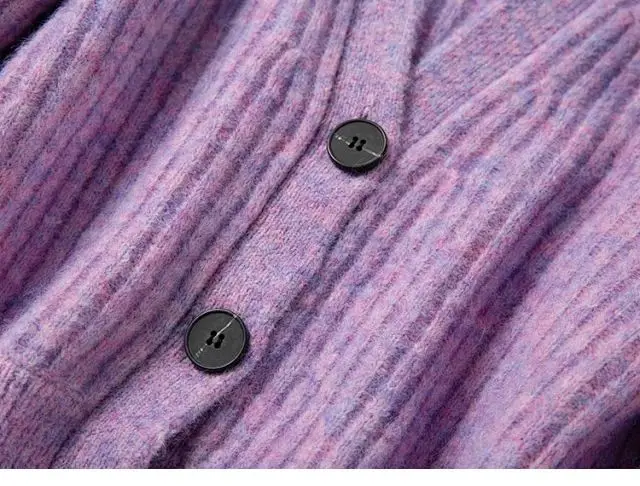 

Spring and Autumn New Style V-neck Long-sleeved Single-breasted Solid Color Cardigan Fashion All-match Knitted Sweater Women