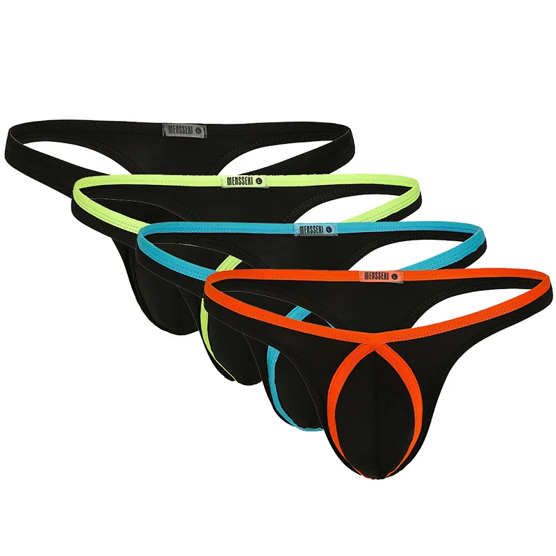4 шт./лот Мужские дышащие стринги с низкой посадкой Т образные Гей сексуальное