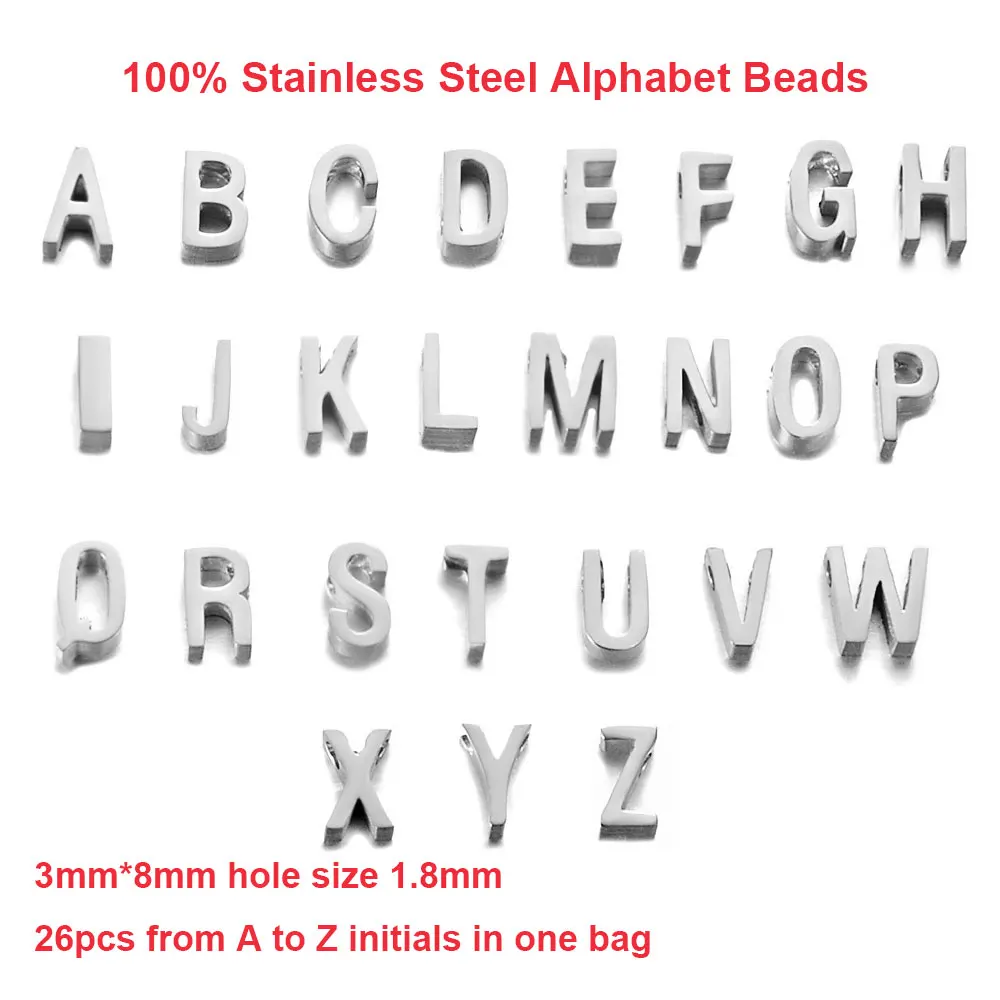 26 шт. зеркальная полированная Подвеска из нержавеющей стали|Бусины| |