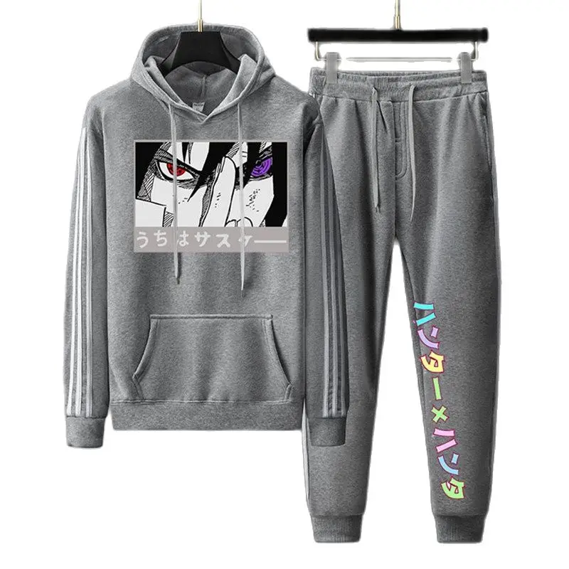 

2021 New Anime Kakashi Hoodie Streetwear Pullover Sweatshirt Men's Fashion Fall/Winter Hip Hop Hoodie Pullover Set
