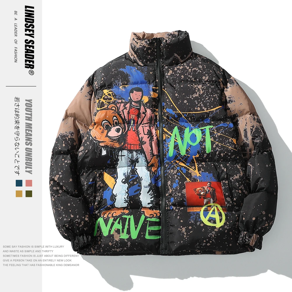 Мужская куртка парка в стиле хип хоп Lindsey Seader уличная ветровка Харадзюку зимняя