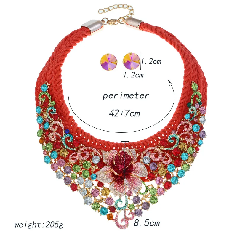 Богемный ювелирный набор модный роскошный австрийский кристалл плетеное