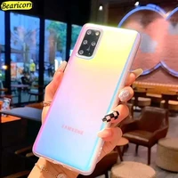 luxury aurora phone case for samsung galaxy s21 s20 fe s10 s9 s8 plus note 20 ultra glitter flash gradient transparent cover