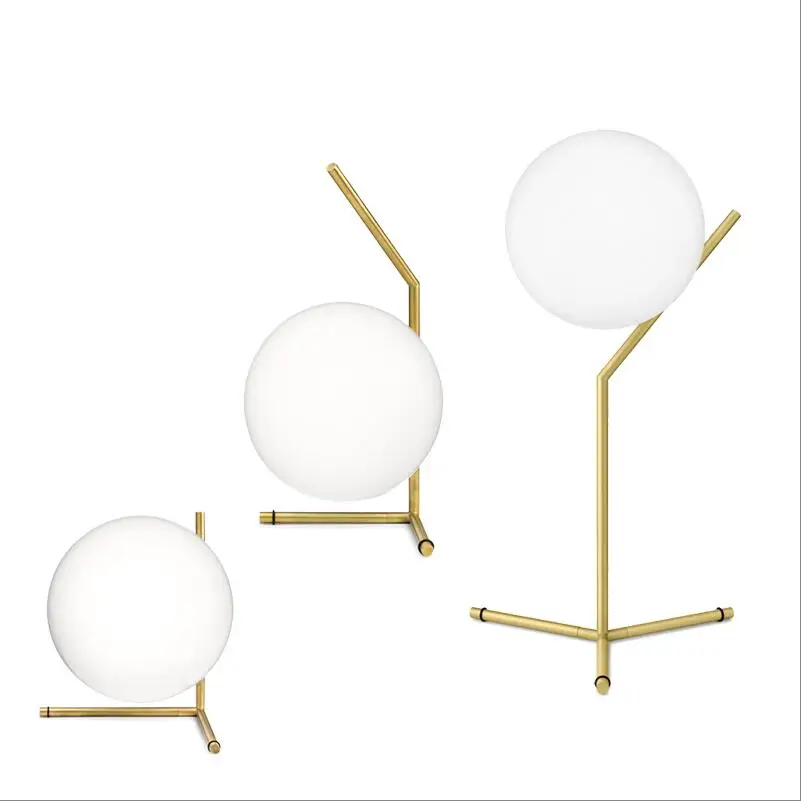 

Nordic Glass Ball Table Lamp for Bedside Bedroom Reading Study White Glass Gold Desk Lamp Wall Sconce Art LED Glass Wall Lamp
