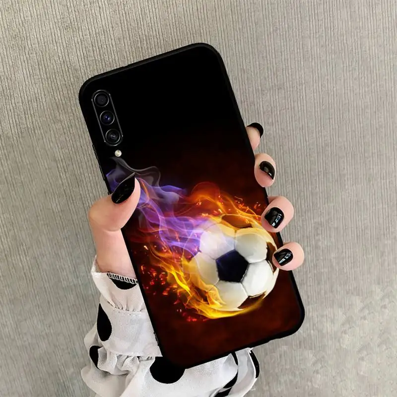 

football fire cool design Phone Case For Samsung Galaxy A51 A52 A71 A50 A12 A72 A21s A70 Note 20 10 S21 S20 fe S10 ultra plus