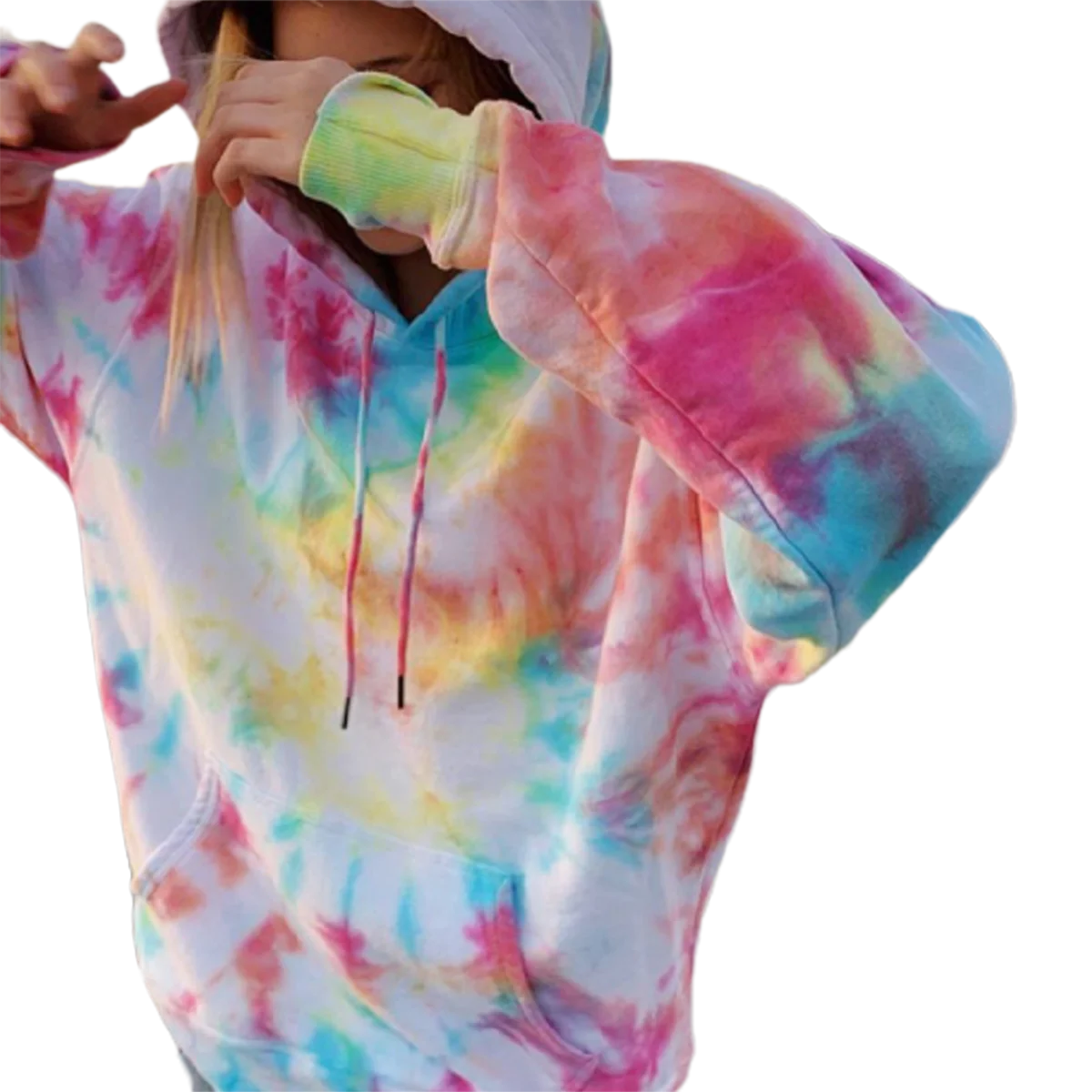 

Oversized Hoodies Women Tops Clothes Tie Dye Printed Long Sleeve Hooded Womens Pullover Soft Casual Style Ladies Sweatshirts