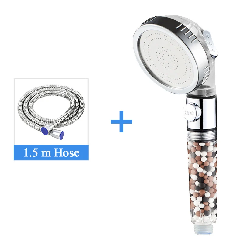 Shower set2 ZhangJi, Новое поступление, 3 функции, спа, душевая головка, стоп-переключатель, ванная комната, регулируемый, экономия воды, спрей, ABS, Анионный фильтр, насадки для душа - Цвет: Shower set2