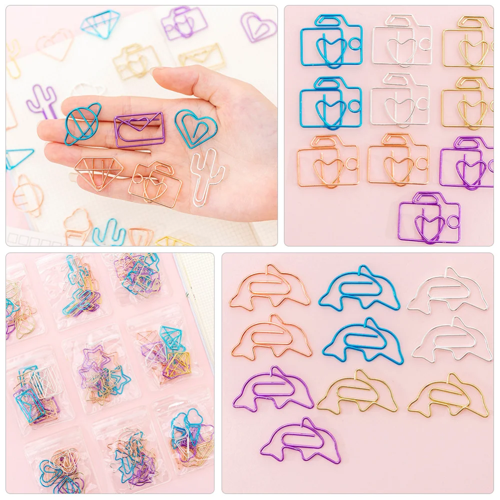 

50pcs Paper Clips Simple Metal Note Clips Office Memo Holders