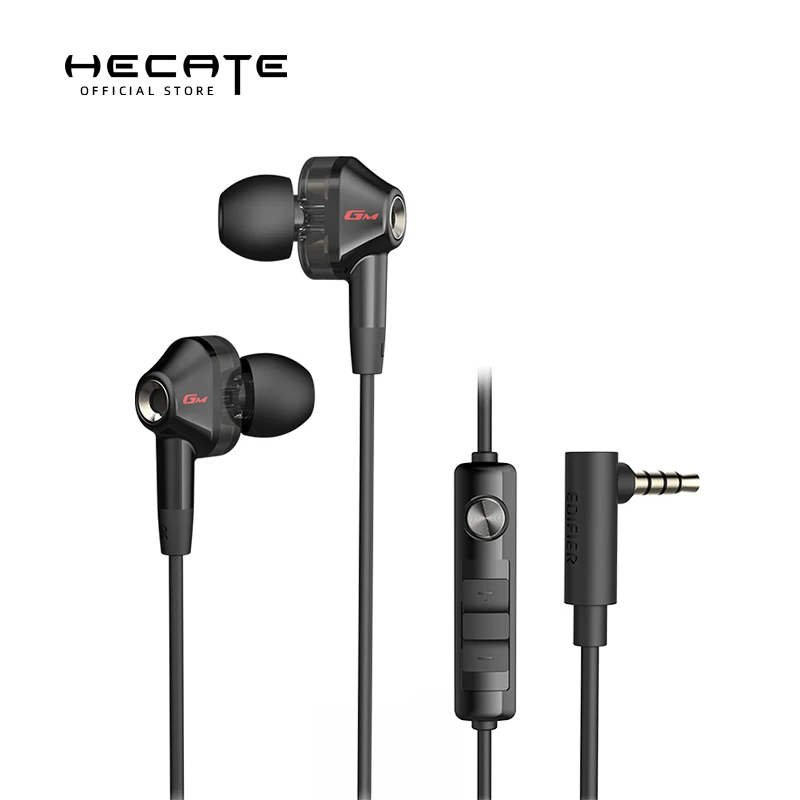 

HECATE GM2SE Gaming Earphones 3.5mm In-Ear Headphones Wired Control Dual-Dynamic-Armature 4 Driver Units Noise Reduction Mic