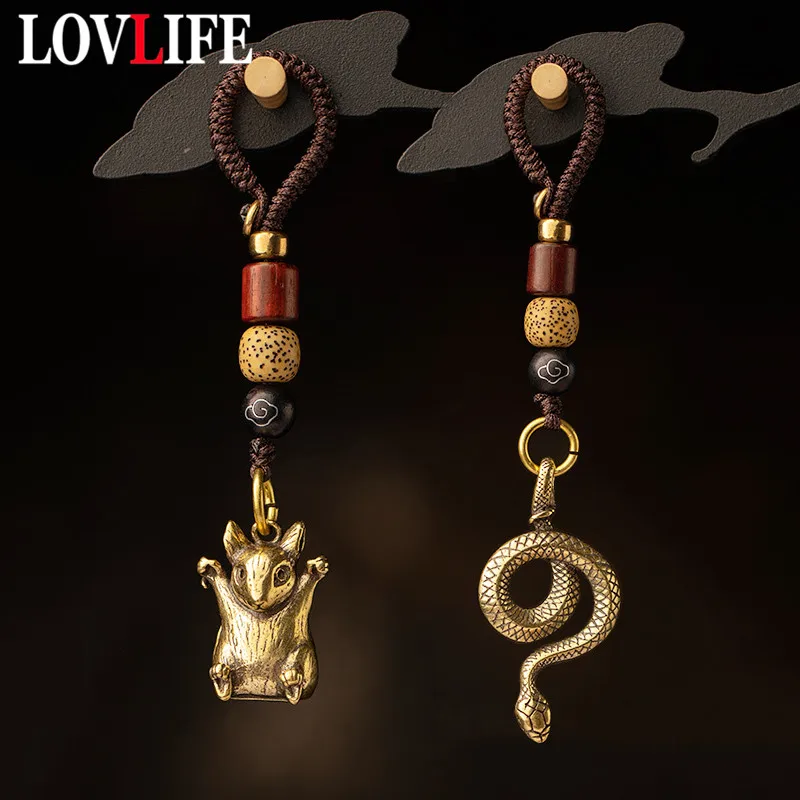 Винтажный Зодиак из латуни животное крыса змея бык тигр кролик дракон лошадь