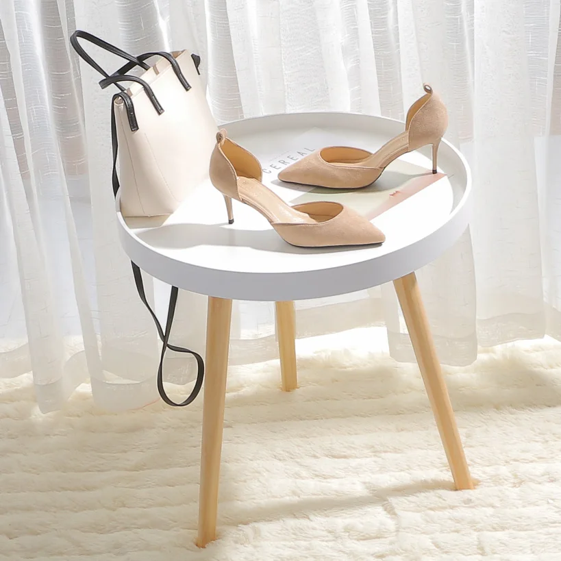 Маленький круглый стол в скандинавском стиле прикроватный столик для дивана