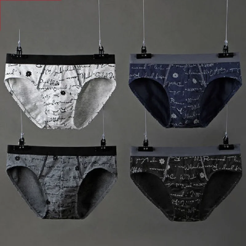 4Pcs/Lot Men's Underwear Men's Briefs Cotton Panties Men's Comfortable Breathable Shorts Loose Elastic Band L-3xl