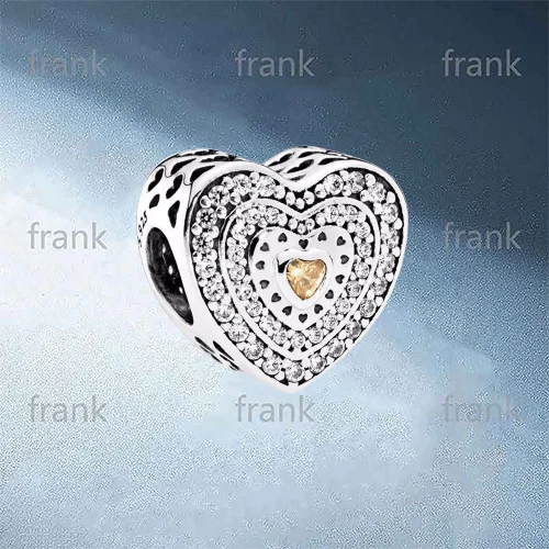 

Sterling Silver 925 Classic Hollow Heart Pendant Beads Original Bracelet Necklace Accessories 792081FCZ