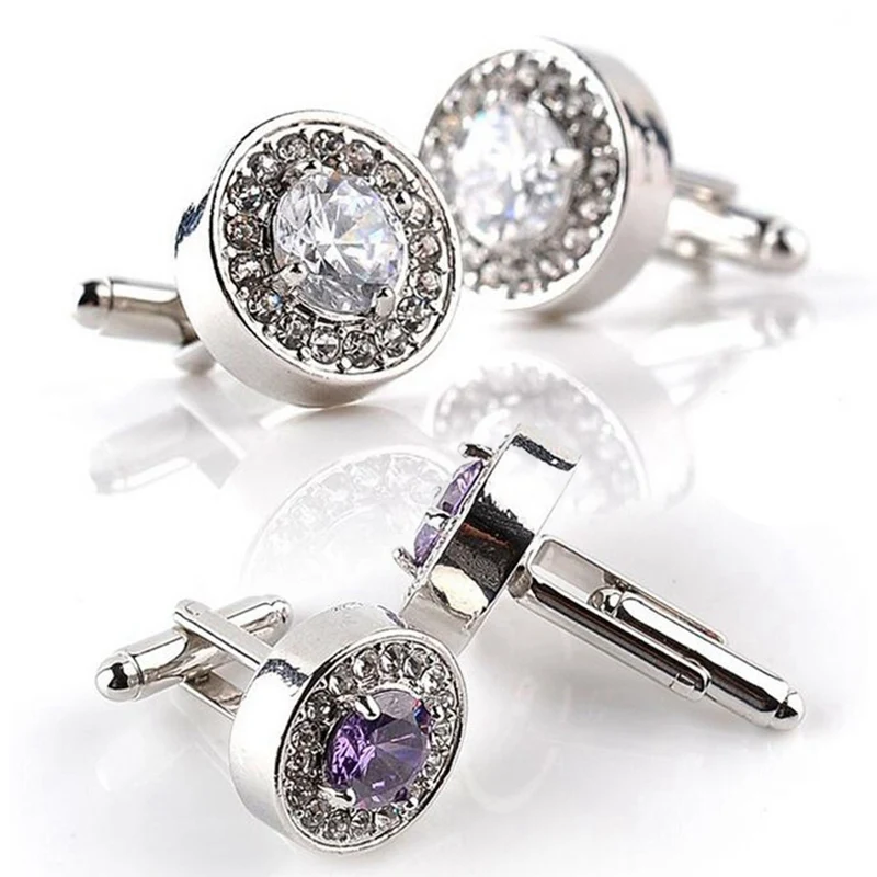 2 пары модные стразы Запонки женские мужские платья Бизнес Свадебные Подарок