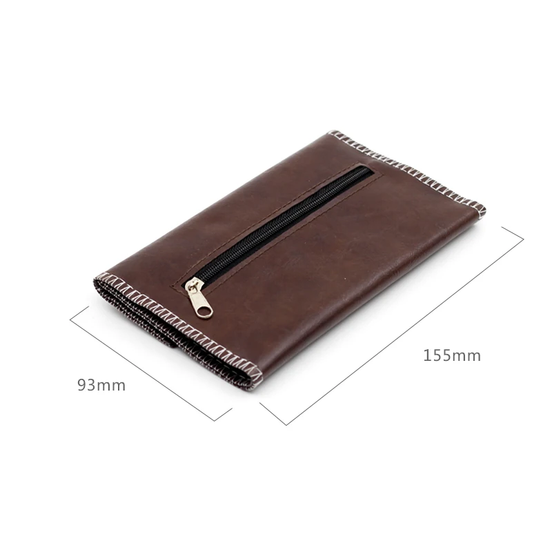 dark brown Новинка, 1 шт.-сумка из искусственной кожи для табака, переносная сумка для сигарет, табачная сумка, чехол, бумажный держатель - Цвет: dark brown