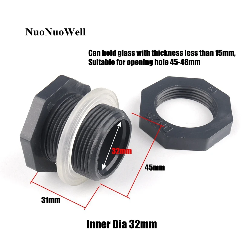 Inner Dia 32mm 1 шт. 1/"-1" 20-32 мм ПВХ водные разъемы бака аквариума адаптер дренажа воды впускного соединения UPVC трубы сливной соединитель - Цвет: Inner Dia 32mm