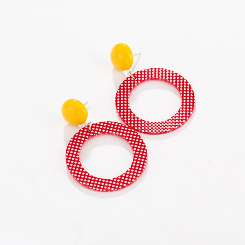 Korean Statement Acrylic Earrings Geometric Round Drop For Women 2019 Fashion Jewelry Oorbellen Brincos Aretes De Mujer |