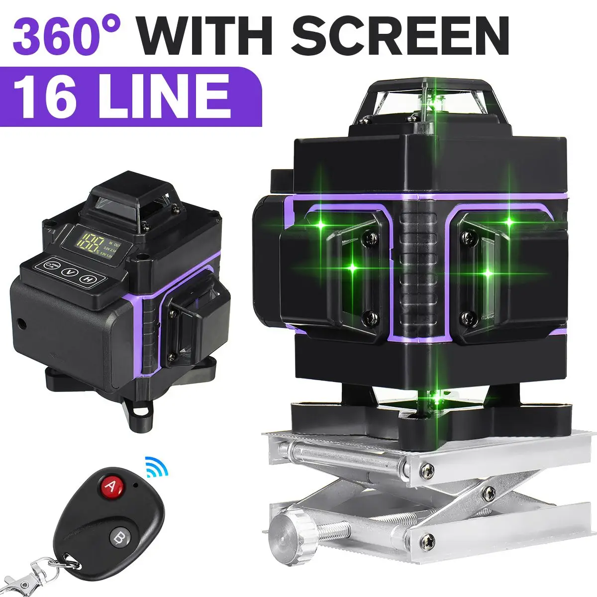 

16 Line 360 Horizontal Vertical Cross 4D Green Light Laser Level Auto Self-Leveling Super Powerful Laser Beam Laser Levels
