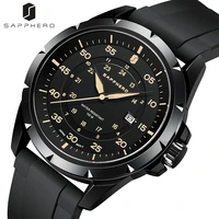 watches for men sapphero stainless steel waterproof 10atm silicone strap quartz movement wristwatch advanced luxury fsahion gift