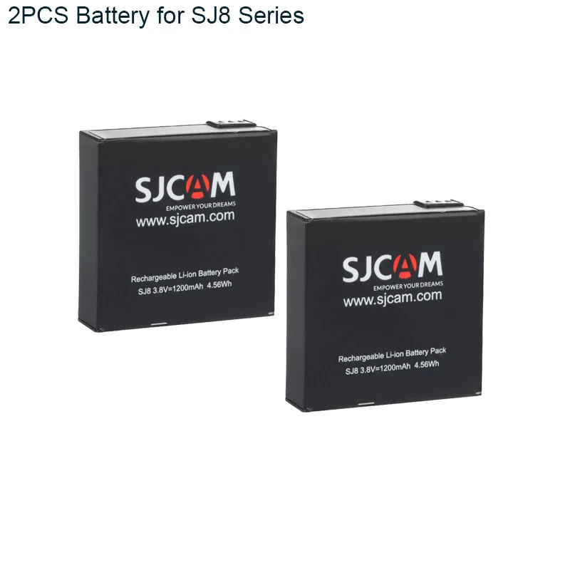 2Battery Аккумулятор SJCAM SJ8 Pro 1200 мАч литий-ионные аккумуляторы для SJCAM SJ8 Plus/SJ8 аксессуары для воздушной экшн-камеры - Цвет: 2Battery