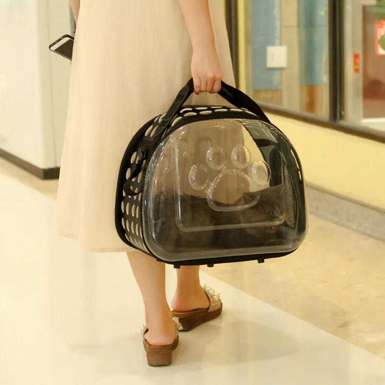 

Transparent pet bag fashion cat bag oblique cross pet out bag foldable washable four seasons universal comfortable and spacious
