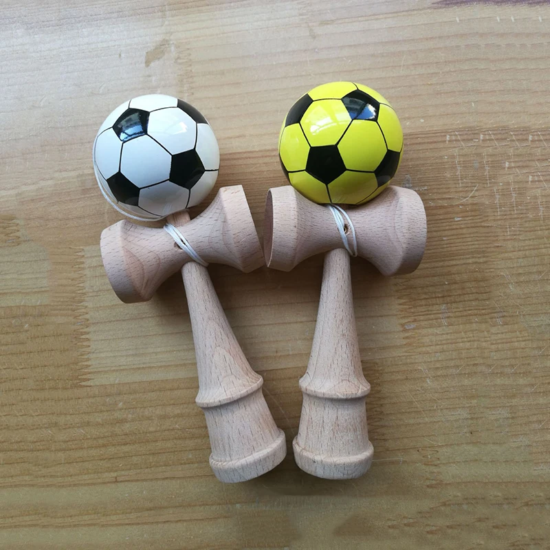 Профессиональный 18 см ПУ краска деревянный Kendama меч шары футбол шаблон умелое