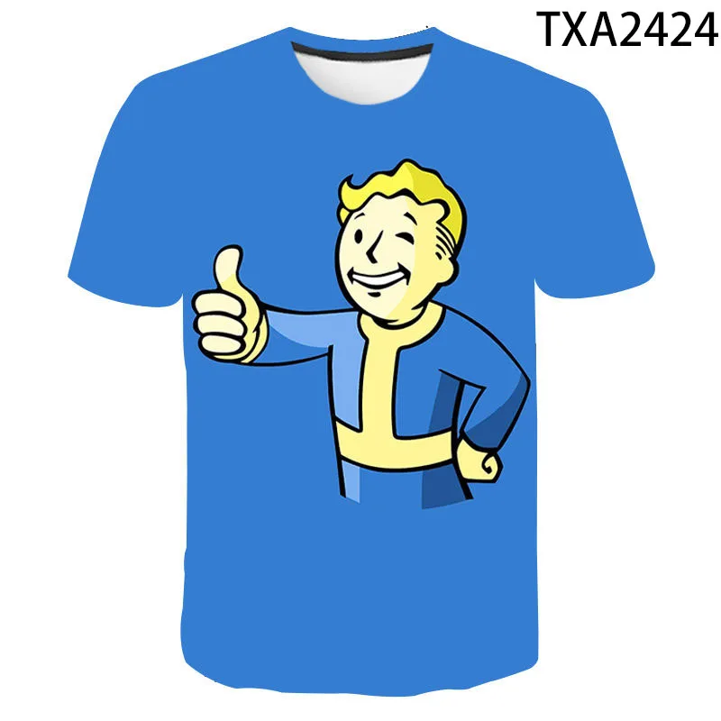 Игровые футболки Vault Tec Fallout 76 2 3 4 повседневные модные для мужчин и женщин детей