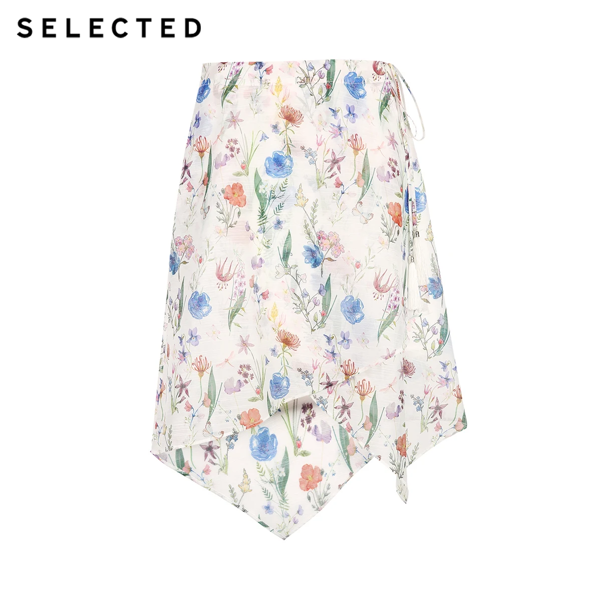 

SELECTED Women's Printed Commuter Lace-up A-line Skirt S|41924C508