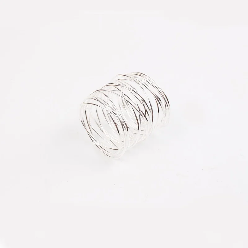 

12PCS Wedding Golden Wire Ring Napkin Ring/circle Silk Cloth Napkin Buckle