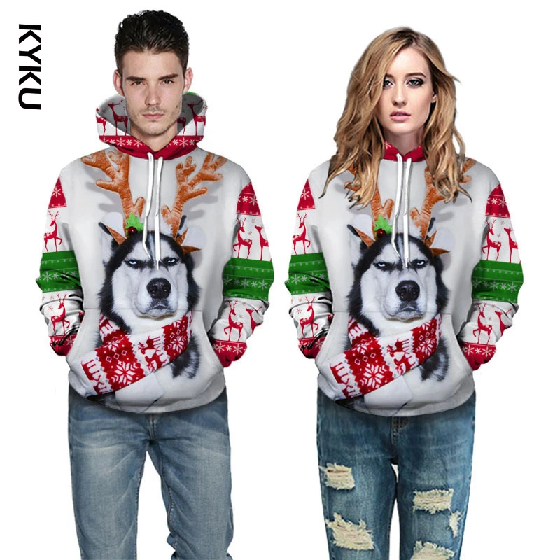 Забавная толстовка с капюшоном Симпатичные лосины унисекс толстовки